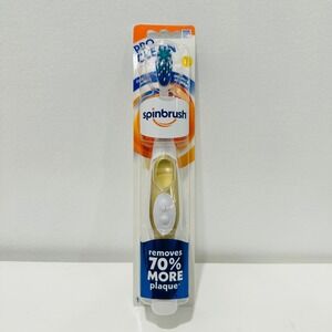 Spinbrush Pro Clean Battery Powered Toothbrush Soft Bristles x1 Count Gold New